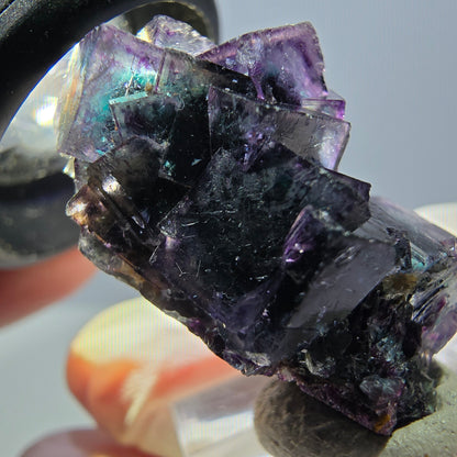 Phantom Fluorit Würfel Stufe, grün lila Okorusu, Namibia 32*23*19mm