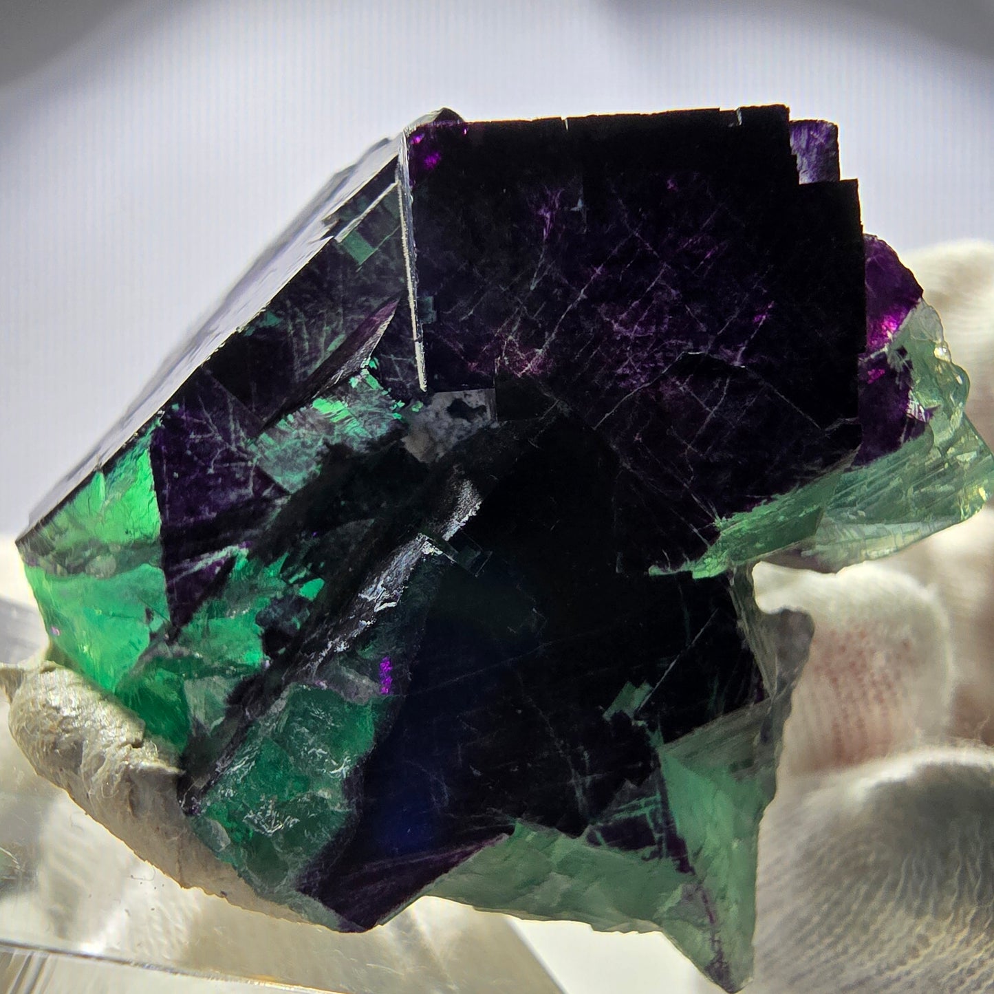 Fluorit Würfel Stufe, parkettiert grün lila 11:11 Angel Pocket Okorusu, Namibia 52*39*31mm