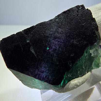 Klarer Fluorit Würfel, parkettiert grün lila 11:11 Angel Pocket Okorusu, Namibia 43*24*28mm