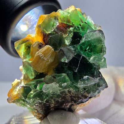 Cube de fluorite fantôme, spécimen de tourmaline scholle muscovite, Erongo, Namibie, 40 x 28 x 21 mm 