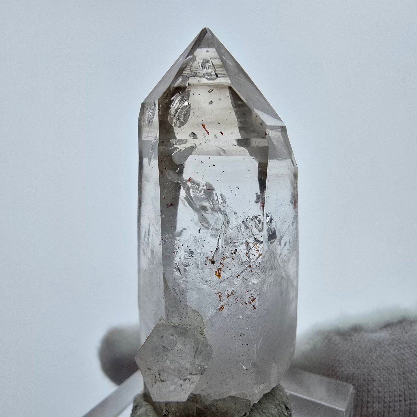 Enhydro Phantom Smoky Quartz Sceptre Tip 1x Bubble Goboboseb, Namibie 45*23*16mm 