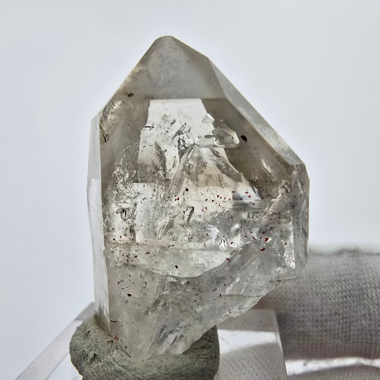 Enhydro Phantom Rauchquarz Zepter Spitze 1x Blase Goboboseb, Namibia 35*27*17mm