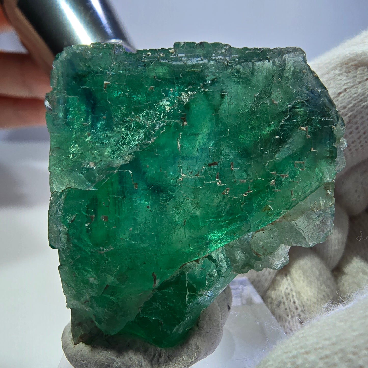 Klarer Phantom Fluorit Würfel parkettiert grün türkis Okorusu Namibia 46*40*24mm
