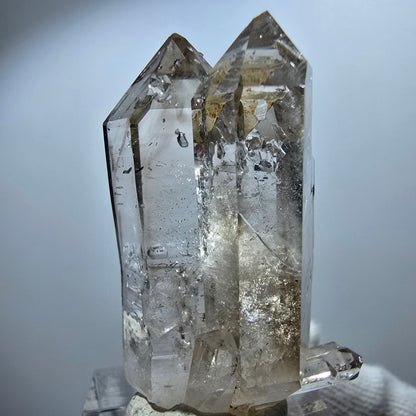 Sceptre Enhydro Phantom Smoky Quartz DT, 2x Bubble Goboboseb, Namibie 42*29*17mm