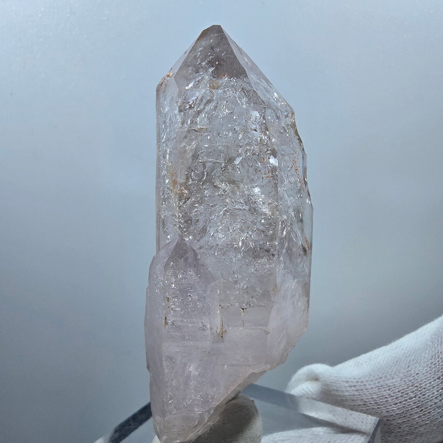 Sceptre d'améthyste squelette lémurien Enhydro, 2 pièces, Bubble Valentine Pocket Gob. Namibie 77 x 29 x 22 mm 