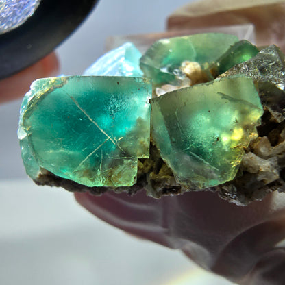 Phantom Fluorit Würfel, Quarz Stufe, grün Okorusu, Namibia 39*32*13mm