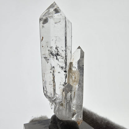 Sceptre de scène en quartz fumé fantôme lémurien, poche Saint-Valentin, Namibie, 55 x 18 x 15 mm 