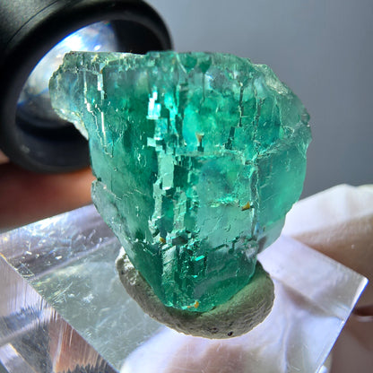 Klarer Phantom Fluorit Würfel parkettiert, grün Okorusu, Namibia 23*20*20mm