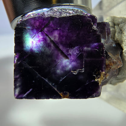 Seltene Phantom Fluorit Würfel Stufe zonal grün lila Okorusu, Namibia 27*25*15mm