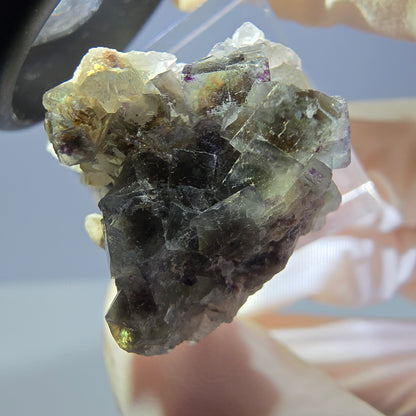 Phantom Fluorit Würfel, Quarz Stufe, grün braun Okorusu, Namibia 24*23*20mm
