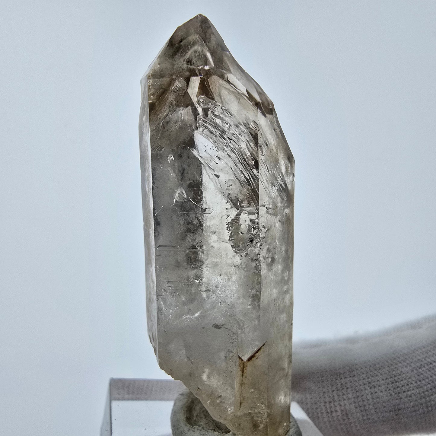 Enhydro Phantom Smoky Quartz Sceptre Tip 2x Bubble Goboboseb, Namibie 52*18*16mm 