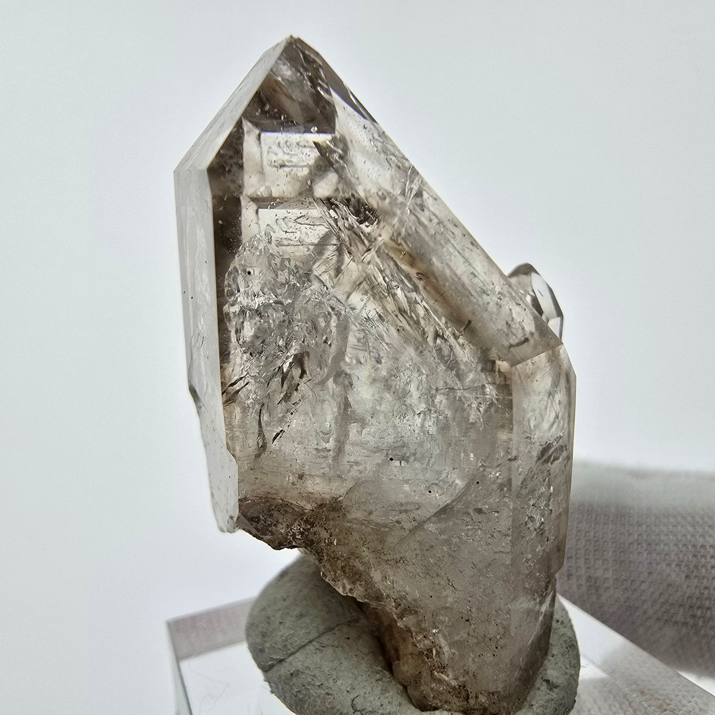 Enhydro Phantom Smoky Quartz Sceptre Tip 1x Bubble Goboboseb, Namibie 40*24*22mm 
