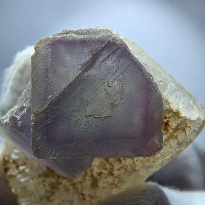 Cube de fluorite fantôme, spécimen de quartz vert violet, Omehane, Namibie, 38 x 23 x 24 mm 