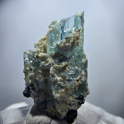 Seltene Aquamarin XX mit Orthoklas, Schörl Turmalin Erongo, Namibia 29*20*17mm