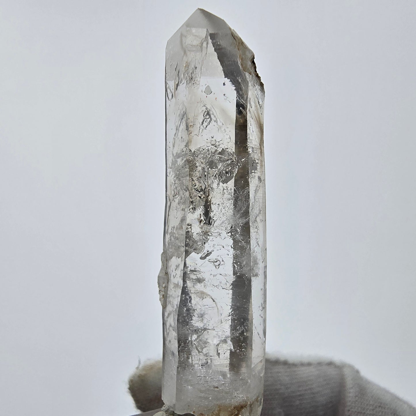 Enhydro Phantom Smoky Quartz Sceptre Tip 2x Bubble Goboboseb, Namibie 61*13*12mm 