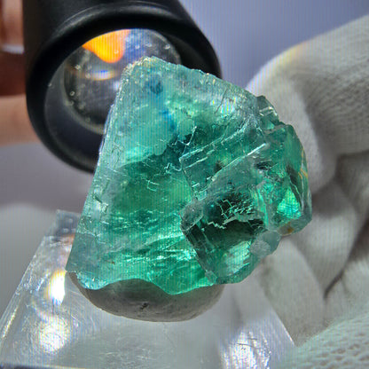 Phantom Fluorit Würfel Stufe parkettiert grün türkis Okorusu Namibia 27*27 *22mm