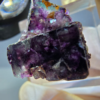 Phantom Fluorit Würfel Stufe, grün lila Okorusu, Namibia 24*21*17mm