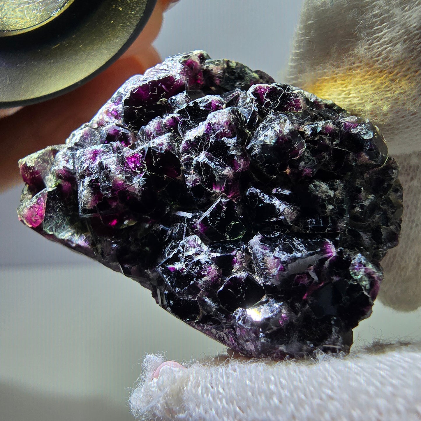 Seltene Phantom Fluorit Würfel Stufe, lila Okorusu, Namibia 41*32*14mm
