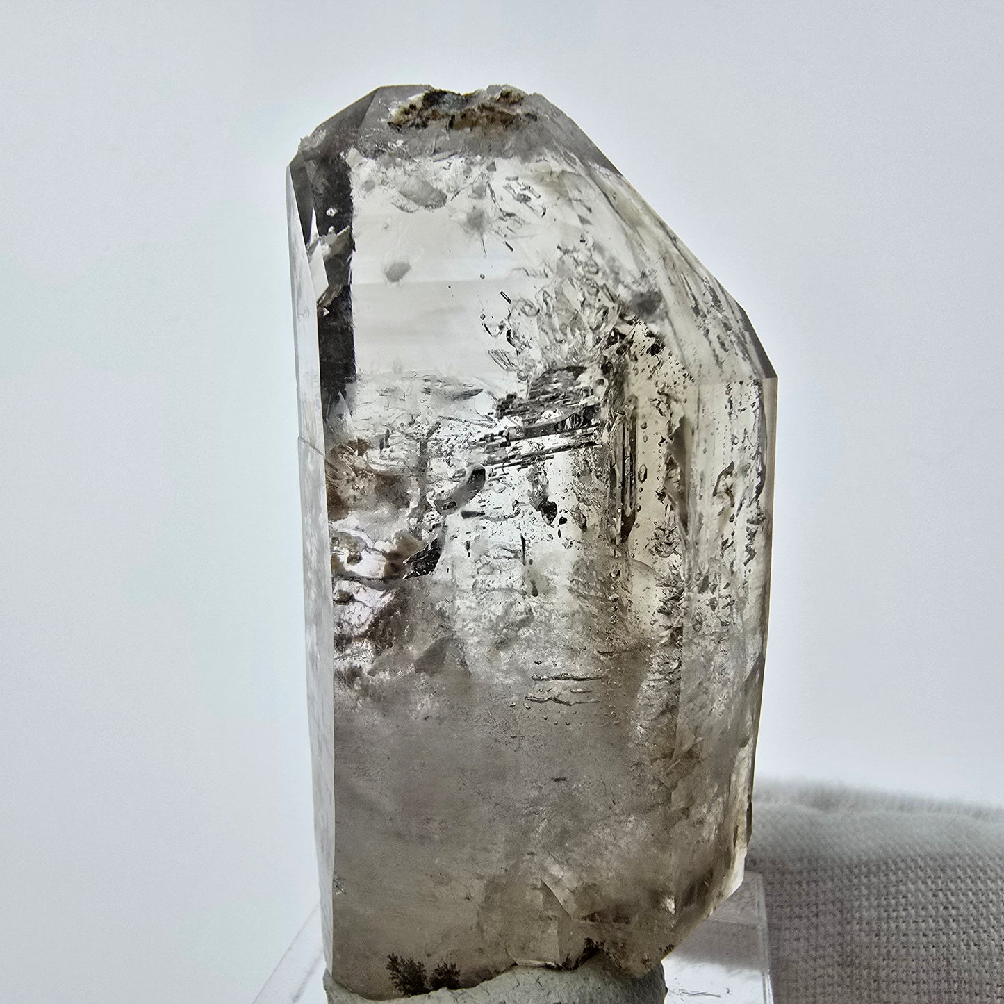 Enhydro Phantom Smoky Quartz Sceptre Tip 3x Bubble Goboboseb, Namibie 51*26*14mm 