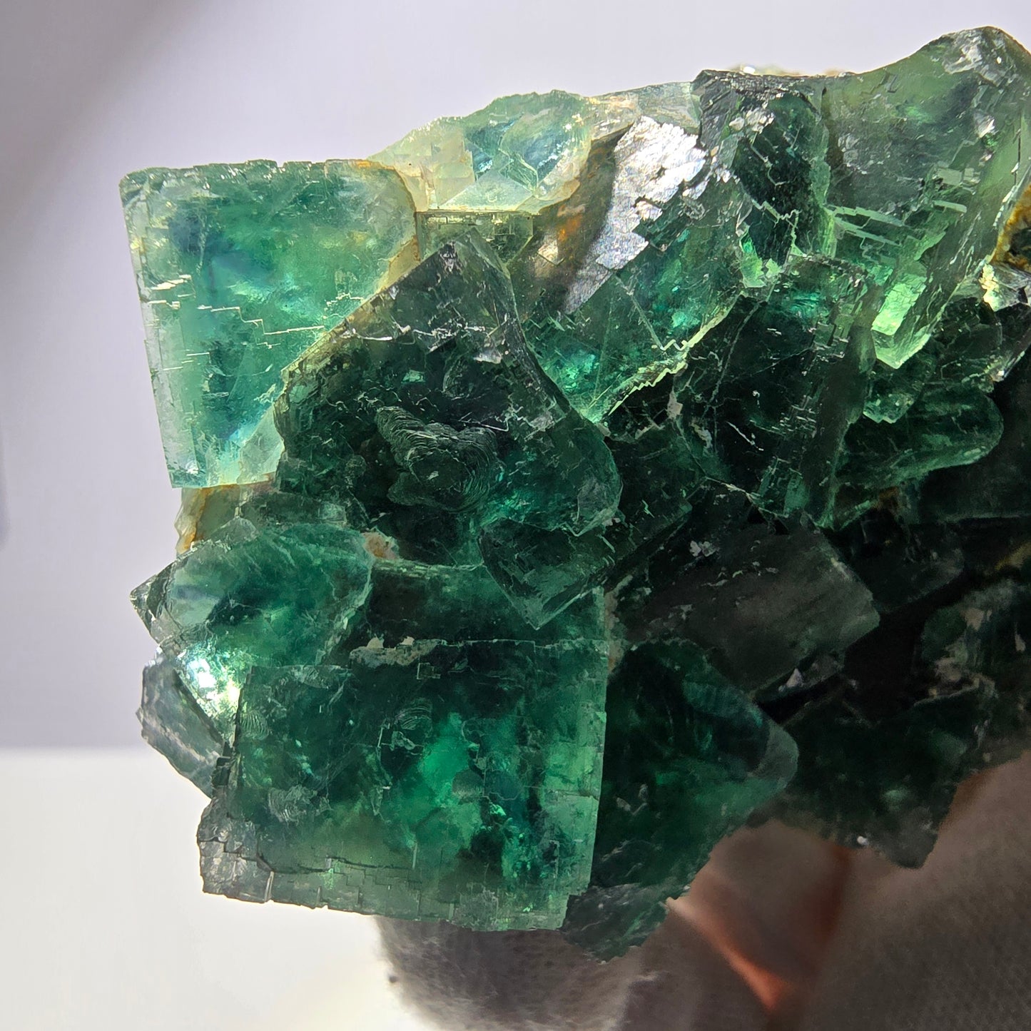Grand spécimen de cube de fluorite fantôme, parqueté, vert Okorusu, Namibie 101*84*63mm 