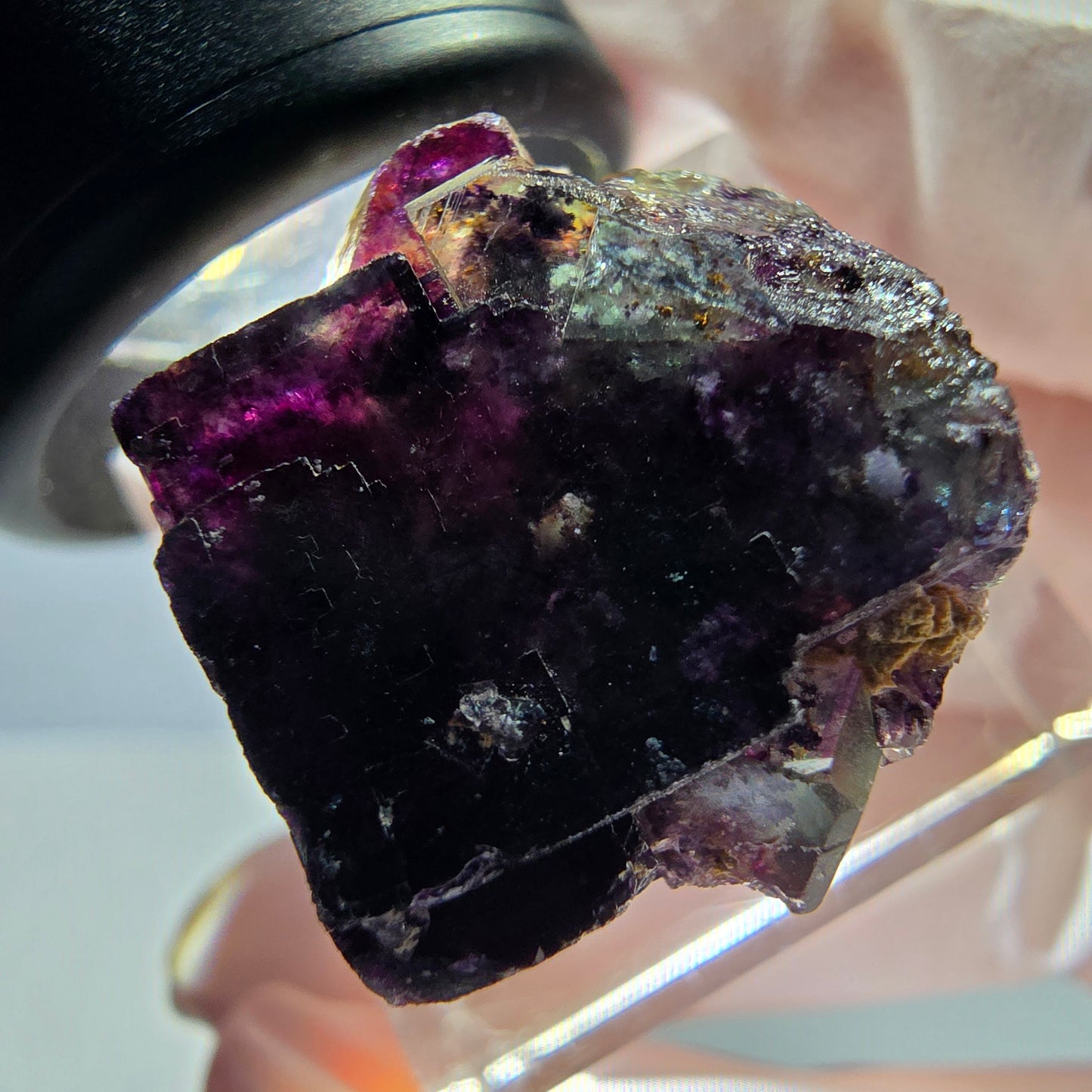 Phantom Fluorit Würfel Stufe, grün lila Okorusu, Namibia 21*20*19mm