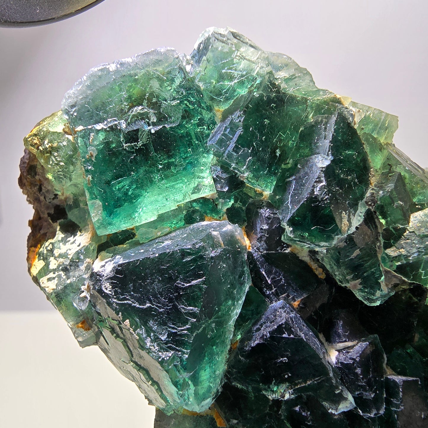 Grand spécimen de cube de fluorite fantôme, parqueté, vert Okorusu, Namibie 101*84*63mm 