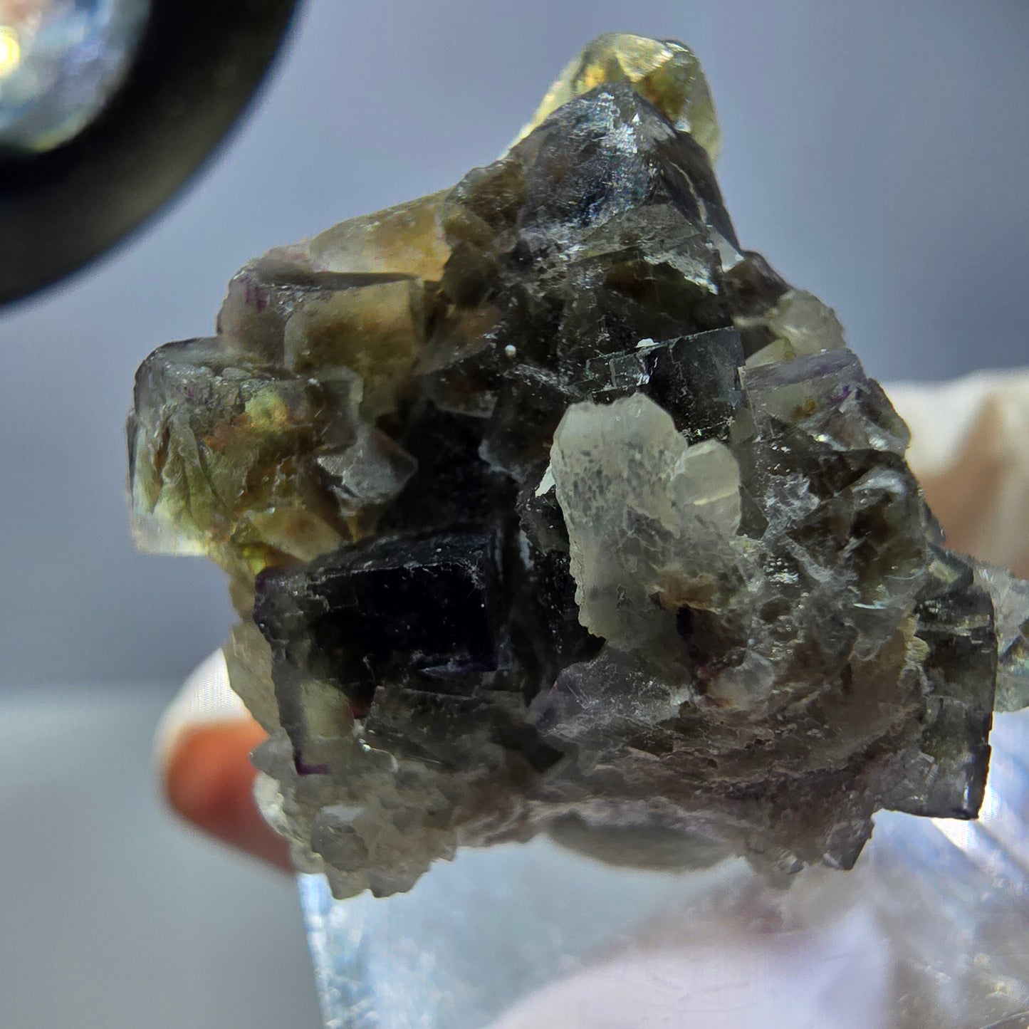 Phantom Fluorit Würfel, Quarz Stufe, grün braun Okorusu, Namibia 24*23*20mm