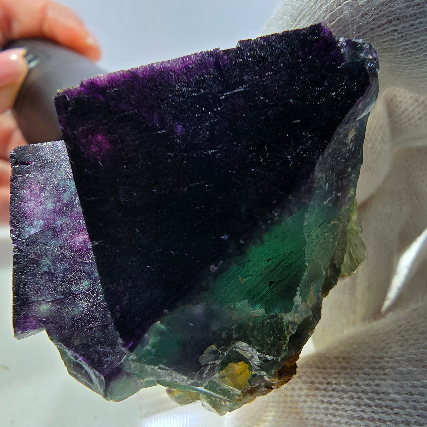 Rare Phantom Fluorite Cube Specimen zonal green purple Okorusu, Namibia 48*43*36mm 