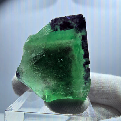 Klarer Phantom Fluorit Würfel, zonal grün lila Okorusu, Namibia 41*24*28mm