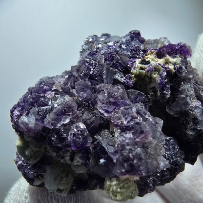 Phantom fluorite, hyalite, muscovite, orthoclase stage Erongo, Namibia 43*41*30mm 