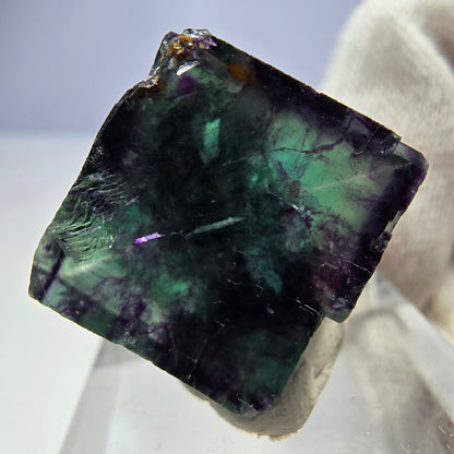 Clear Phantom Fluorite Cube Specimen zonal green purple Okorusu, Namibia 24*23*14mm 