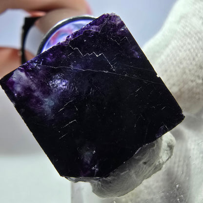 Klare Phantom Fluorit Würfel Stufe zonal grün lila Okorusu, Namibia 25*25*17mm