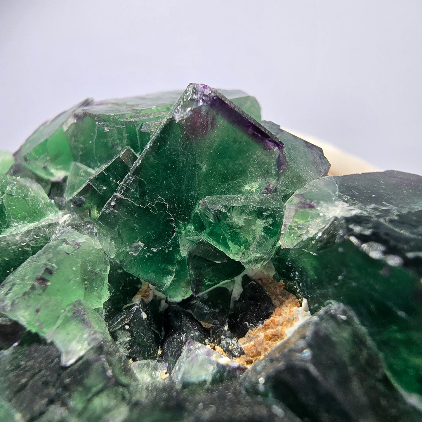 Spécimen de cube de fluorite fantôme, parqueté, zonal Okorusu, Namibie 70*45*26mm 