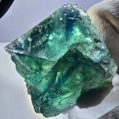 Phantom Fluorite cube specimen parquetted green turquoise Okorusu, Namibia 47*42*21mm 
