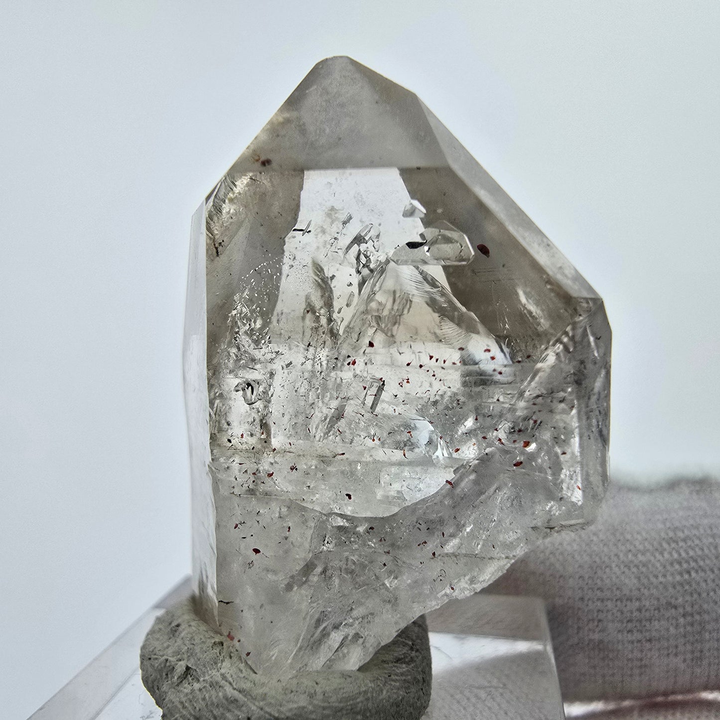 Enhydro Phantom Rauchquarz Zepter Spitze 1x Blase Goboboseb, Namibia 35*27*17mm