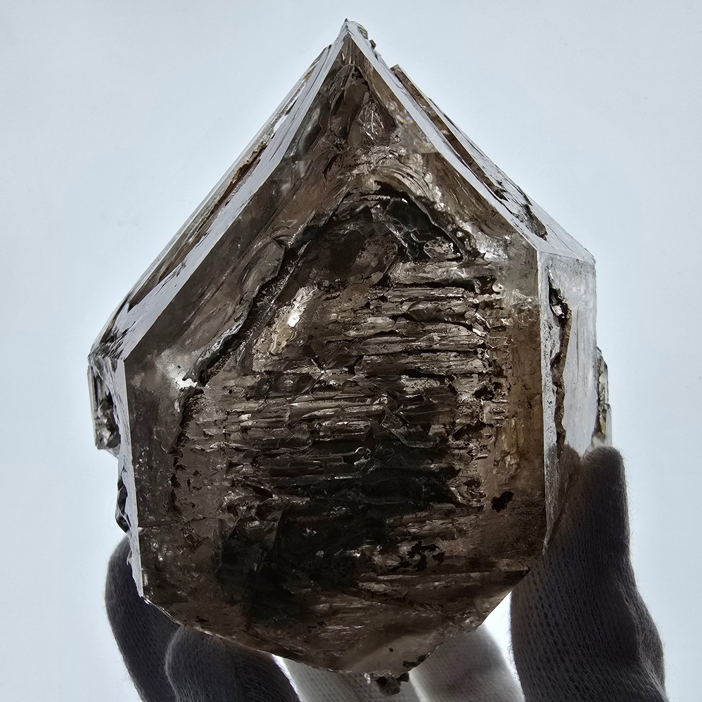 XL Enhydro Window Smoky Quartz DT Scepter, 1x Bubble Valentine Pocket Namibia 110*103*74mm 