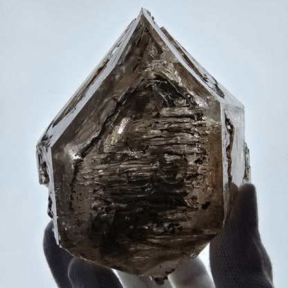 XL Enhydro Window Smoky Quartz DT Scepter, 1x Bubble Valentine Pocket Namibia 110*103*74mm 