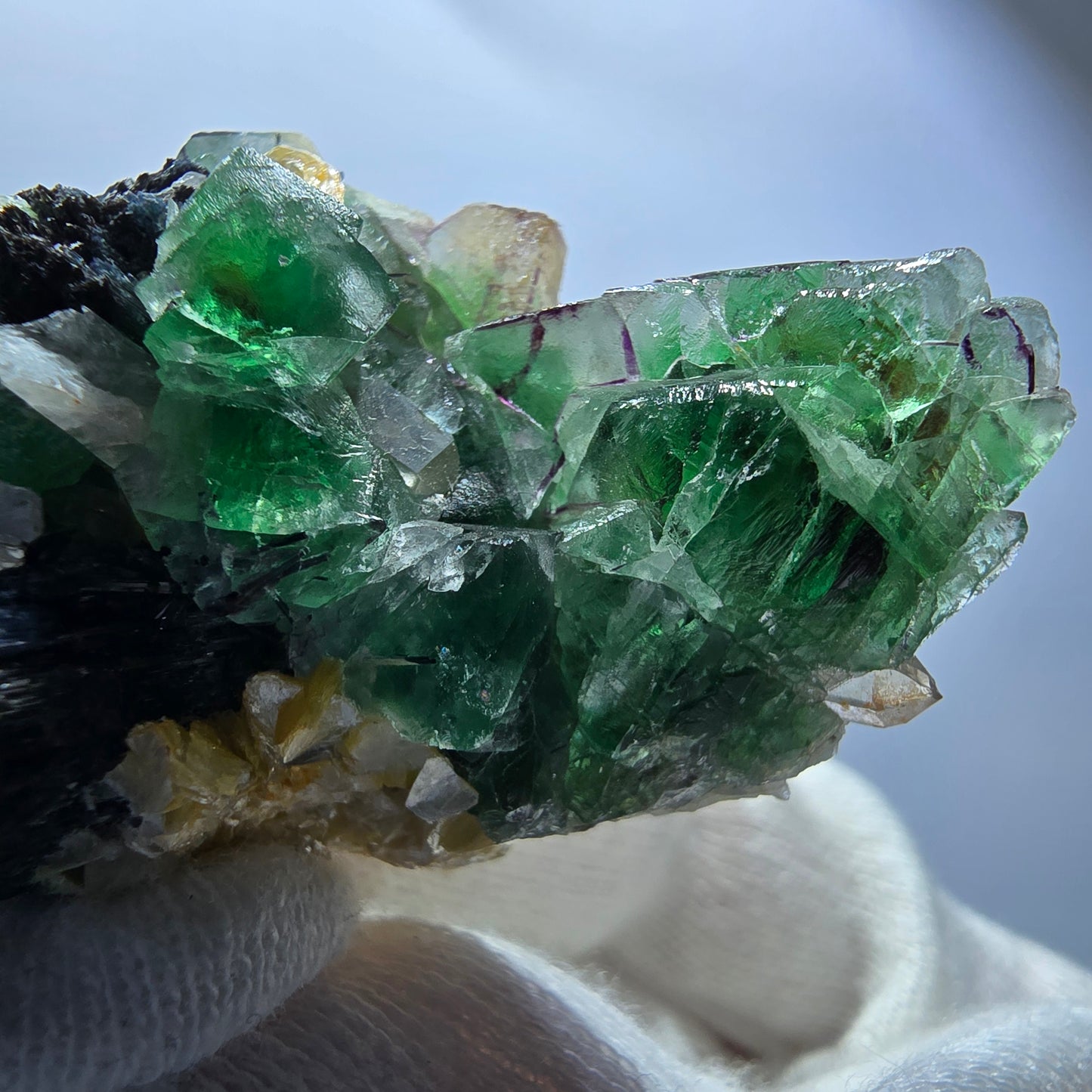 Phantom Fluorit, Rauchquarz, Muskovit, Schörl Turmalin Erongo Namibia 62*34*23mm
