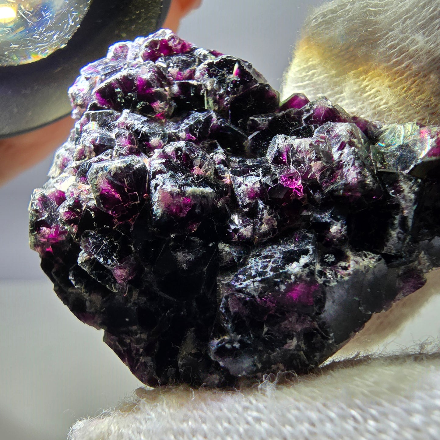 Seltene Phantom Fluorit Würfel Stufe, lila Okorusu, Namibia 41*32*14mm