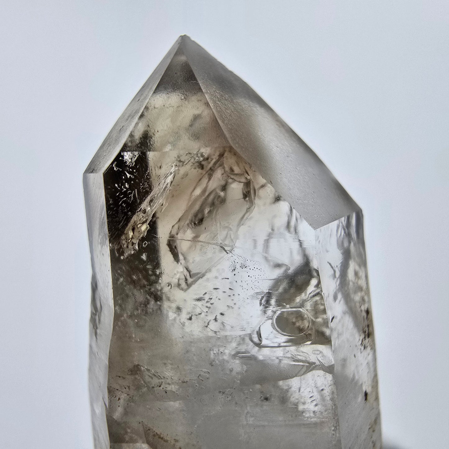 Enhydro Phantom Smoky Quartz Sceptre Tip 2x Bubble Goboboseb, Namibie 41*21*15mm 