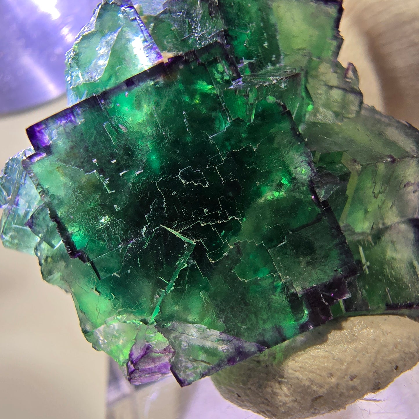Phantom Fluorite cube specimen parquetted zonal Okorusu, Namibia 31*27*15mm 