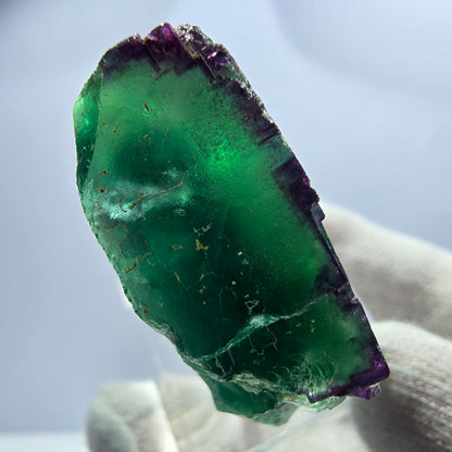 Cube de fluorite fantôme, parquet zonal vert violet Okorusu, Namibie 41*38*14mm 