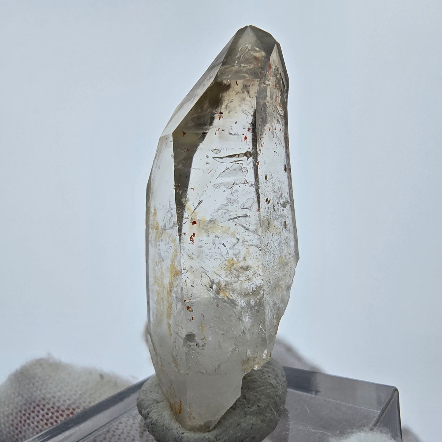 Enhydro Phantom Smoky Quartz Sceptre Tip 2x Bubble Goboboseb, Namibie 40*17*15mm 