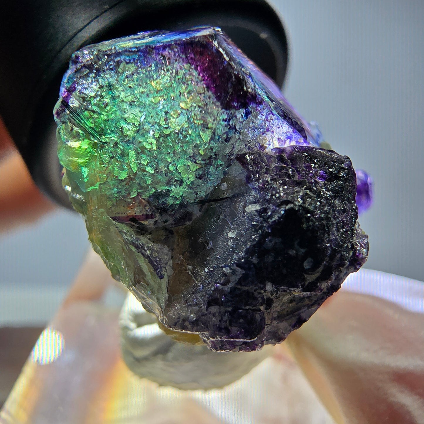 Cubes de fluorite fantôme colorés hexagonaux, tourmaline Schorl Erongo, Namibie 27 x 25 x 20 mm 