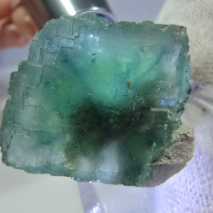 Klarer Phantom Fluorit Würfel parkettiert grün türkis Okorusu Namibia 26*24*16mm