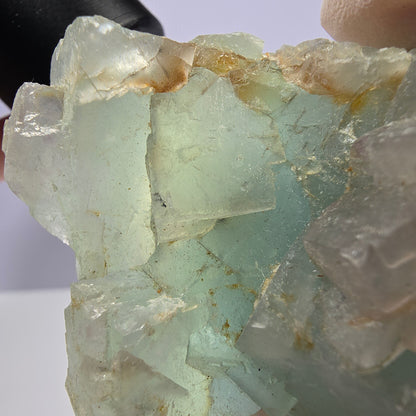 Rare spécimen de cube de fluorite fantôme, vert et blanc, Okorusu, Namibie, 61 x 51 x 34 mm 