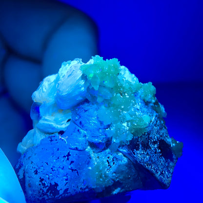 Cube de fluorite fantôme zonal, spécimen de muscovite, Erongo, Namibie, 28 x 23 x 16 mm 