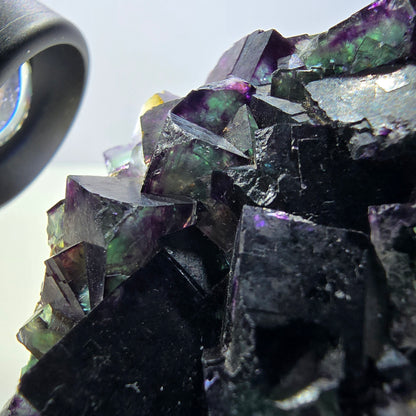 Rare Phantom Fluorite Cube Specimen zonal green purple Okorusu, Namibia 59*42*18mm 