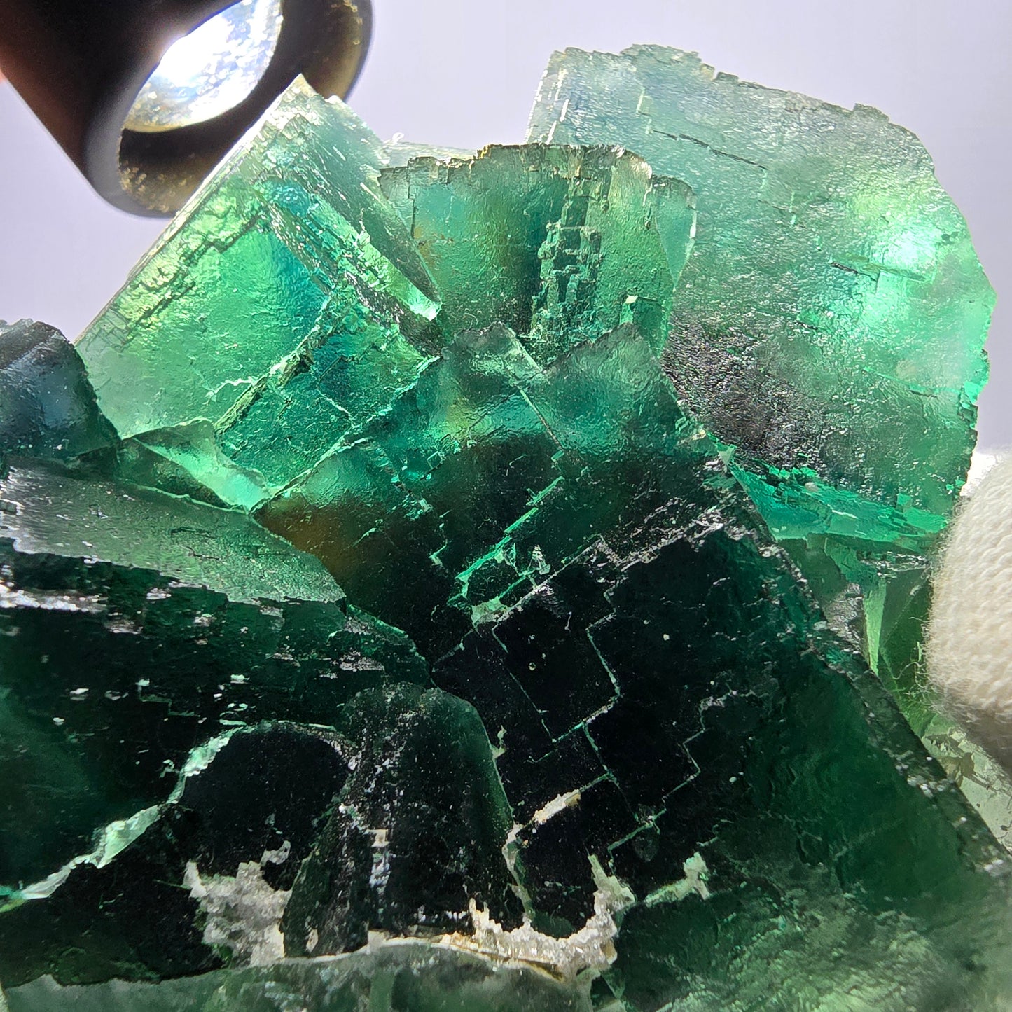 Grand cube de fluorite fantôme étagé, vert Okorusu, Namibie 96 x 73 x 34 mm 