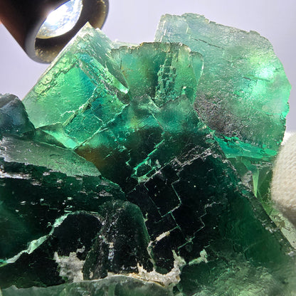 Grand cube de fluorite fantôme étagé, vert Okorusu, Namibie 96 x 73 x 34 mm 
